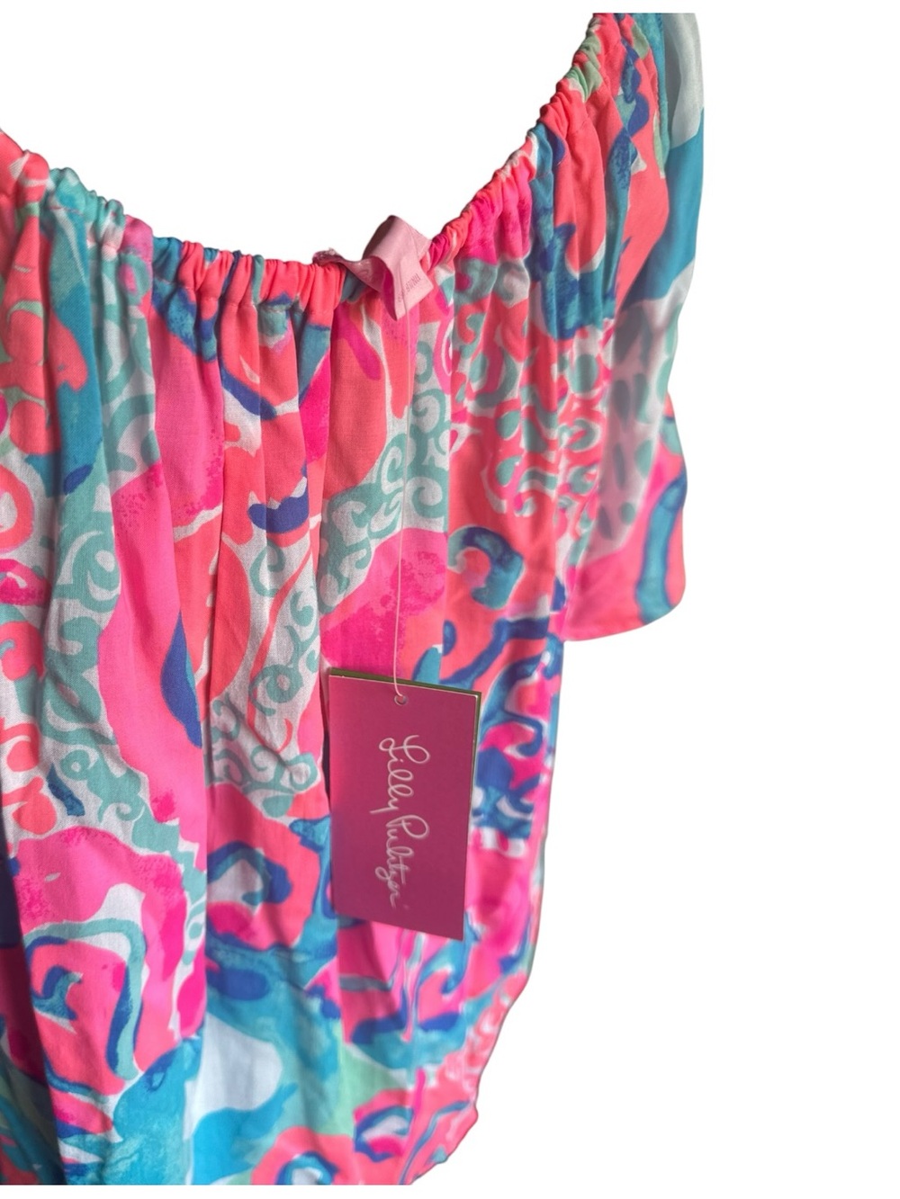 Lilly Pulitzer Sain Off-Shoulder Top – Coral Reef “I’m So Jelly” Small – NWT - Picture 10 of 12
